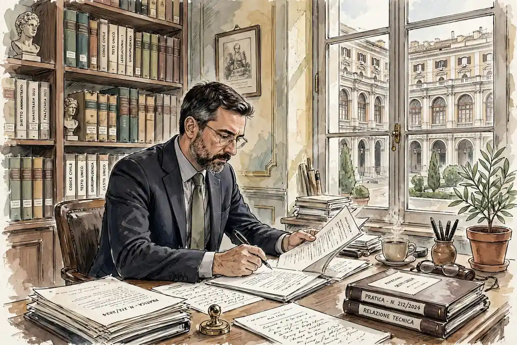 Ufficiale ADM esamina documenti a Roma