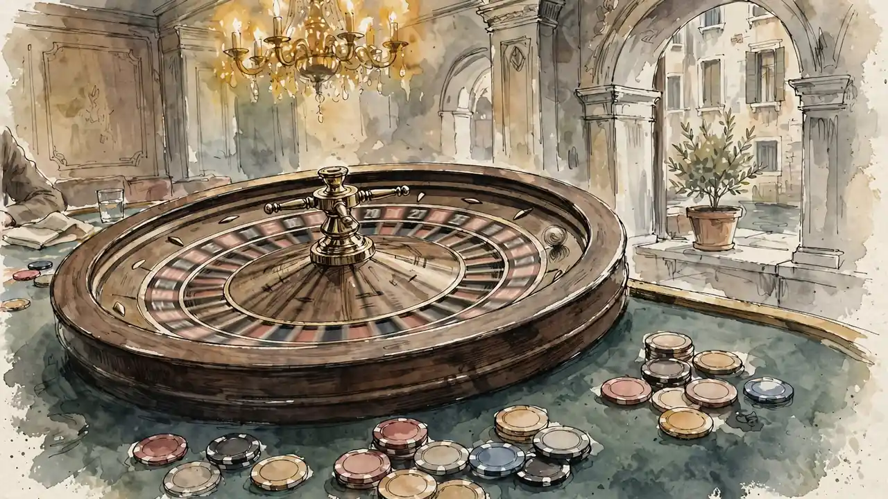 Ruota della roulette in un lounge di Venezia