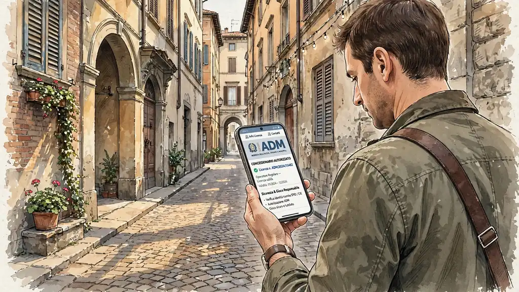 Utente controlla sito con badge ADM a Bologna